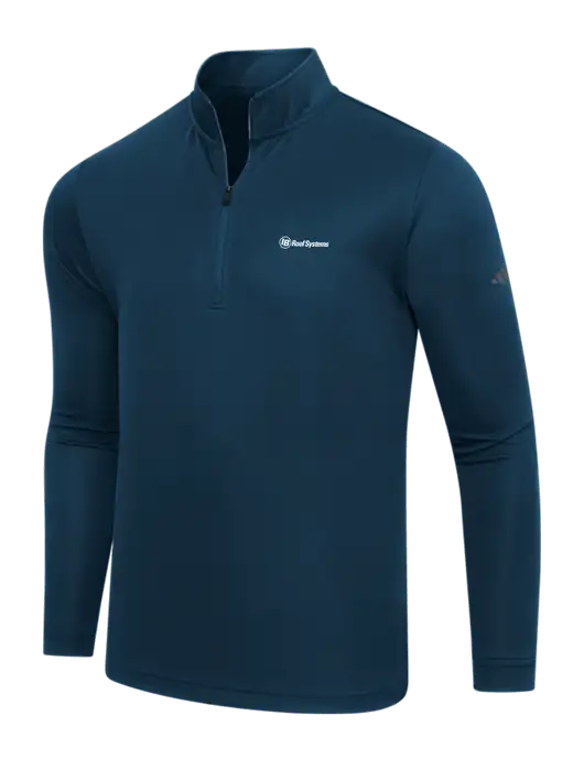 Adidas Navy Lightweight Quarter Zip Pullover w/IB Roof Systems Logo