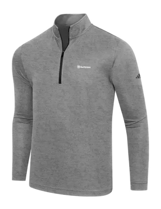 Adidas Black Heather  Lightweight Quarter Zip Pullover w/IB Roof Systems Logo