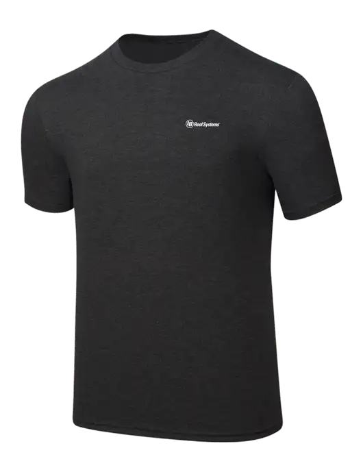 Simply Soft Black Frost 4.5oz  Poly/Combed Ring Spun Cotton T-Shirt w/IB Roof Systems Logo
