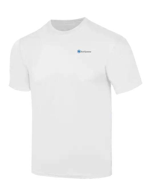 Simply Soft White 4.5oz  Poly/Combed Ring Spun Cotton T-Shirt w/IB Roof Systems Logo