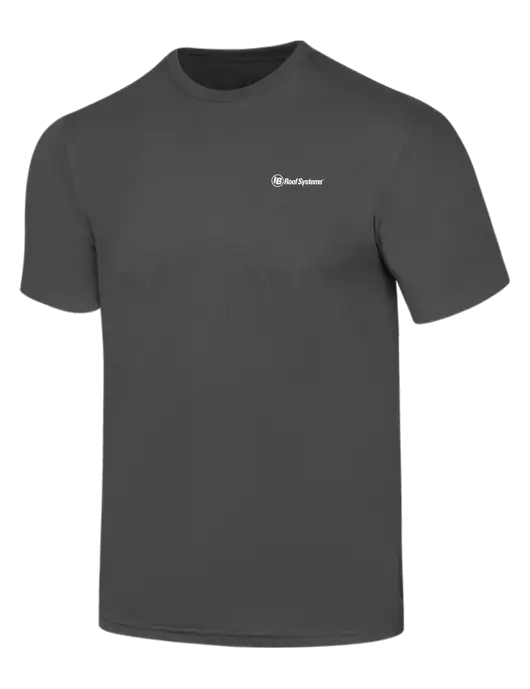 Simply Soft Charcoal 4.5oz  Poly/Combed Ring Spun Cotton T-Shirt w/IB Roof Systems Logo