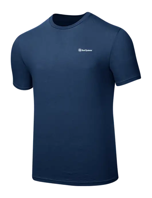 Seriously Soft Deep Slate Blue T-Shirt w/IB Roof Systems Logo