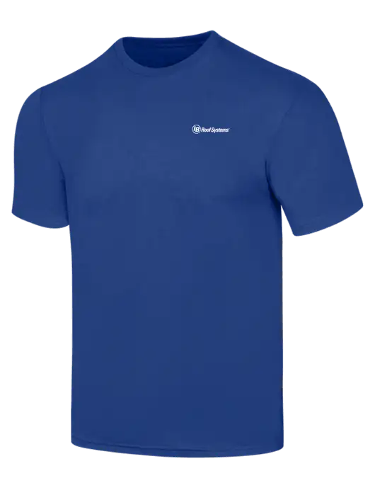 Simply Soft Dark Royal 4.5oz  Poly/Combed Ring Spun Cotton T-Shirt w/IB Roof Systems Logo