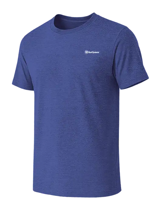 BELLA+CANVAS Heather Royal CVC Short Sleeve Tee w/IB Roof Systems Logo