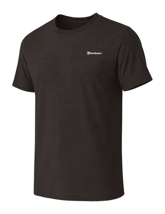 BELLA+CANVAS Dark Grey Heather CVC Short Sleeve Tee w/IB Roof Systems Logo