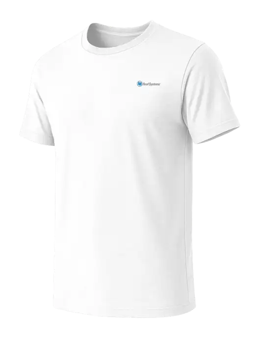BELLA+CANVAS White Blend CVC Short Sleeve Tee w/IB Roof Systems Logo