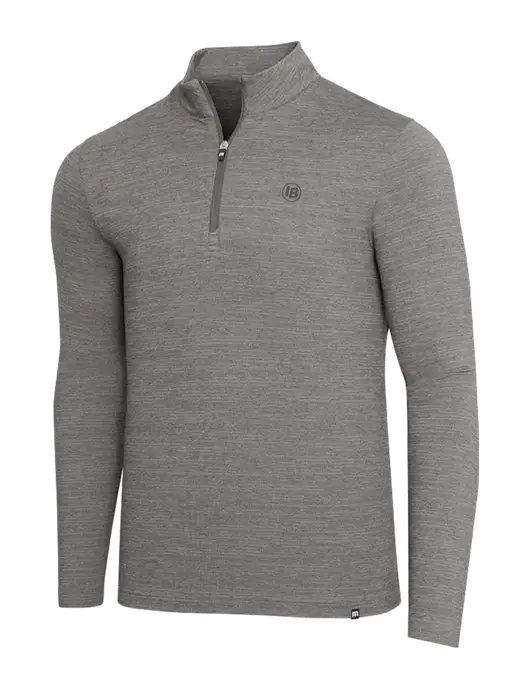 TravisMathew Medium Grey Heather Crestview 1/4 Zip w/IB Dot Logo