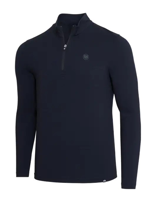 TravisMathew Black Crestview 1/4 Zip w/IB Dot Logo