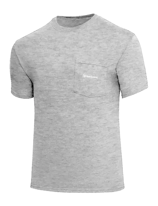 Core Blend Light Grey Heather Pocket T-Shirt w/IB Roof Systems Logo