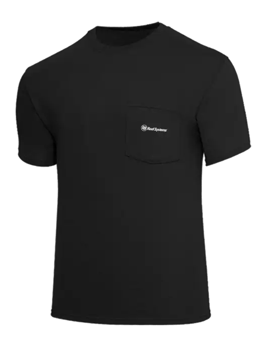 Core Blend Black Pocket T-Shirt w/IB Roof Systems Logo