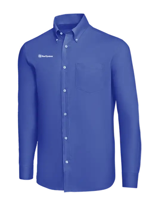 Brooks Brothers Dark Royal Wrinkle-Free Stretch Nailhead Shirt w/IB Roof Systems Logo