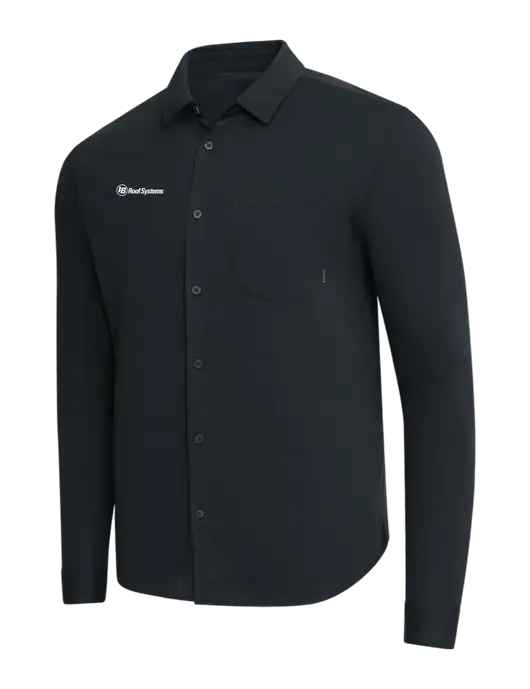 OGIO Black Extend Long Sleeve Button Up Shirt w/IB Roof Systems Logo