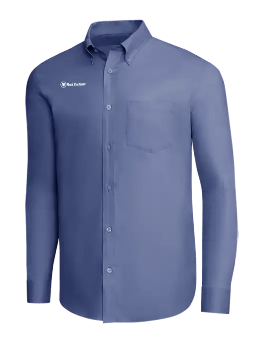 Brooks Brothers Light Navy Wrinkle-Free Stretch Pinpoint Shirt w/IB Roof Systems Logo