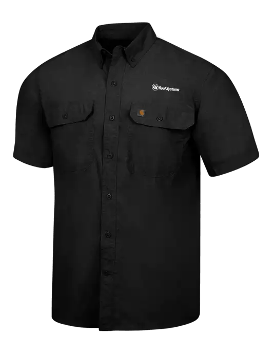 Carhartt Force Black Solid Short Sleeve Shirt w/IB Roof Systems Logo