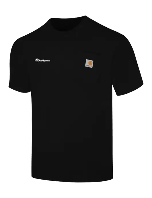 Carhartt Workwear Black Pocket Short Sleeve T-Shirt w/IB Roof Systems Logo