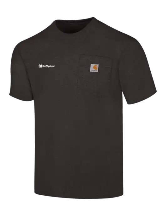 Carhartt Workwear Charcoal Heather Pocket Short Sleeve T-Shirt w/IB Roof Systems Logo