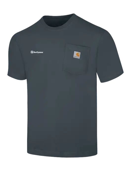 Carhartt Workwear Dark Slate Blue Pocket Short Sleeve T-Shirt w/IB Roof Systems Logo