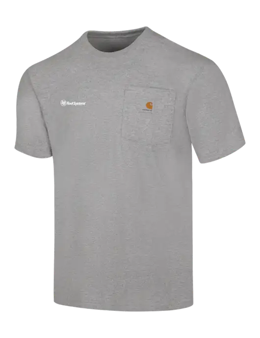 Carhartt Workwear Light Grey Heather Pocket Short Sleeve T-Shirt w/IB Roof Systems Logo