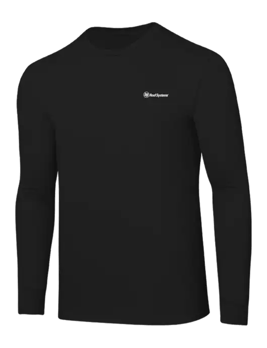 Core Blend Black Long Sleeve Tee w/IB Roof Systems Logo