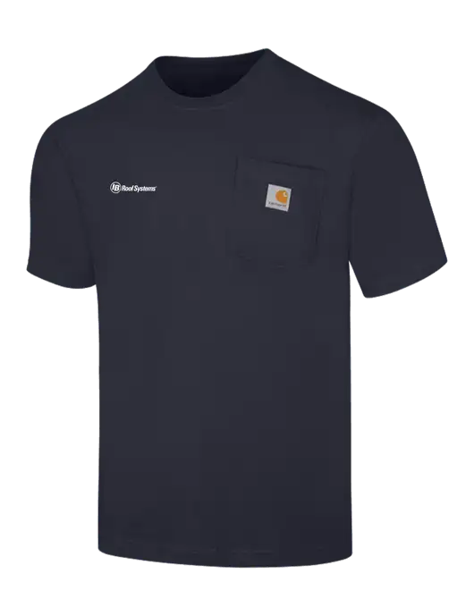 Carhartt Workwear Dark Navy Pocket Short Sleeve T-Shirt w/IB Roof Systems Logo