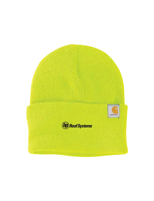 Carhartt Neon Lime Watch Cap 2.0 w/IB Roof Systems Logo