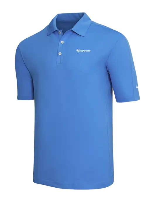 Nike Light Royal Blue Tech Sport Dri-FIT Polo w/IB Roof Systems Logo