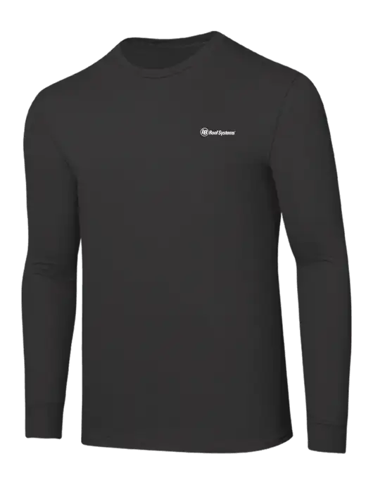 Core Blend Charcoal Grey Long Sleeve Tee w/IB Roof Systems Logo