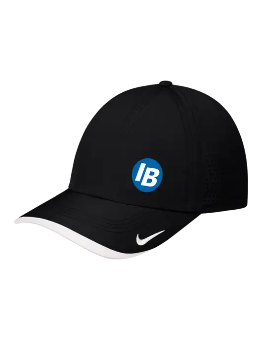 Nike Black/White Dri-FIT Perforated Performance Cap w/IB Dot Logo