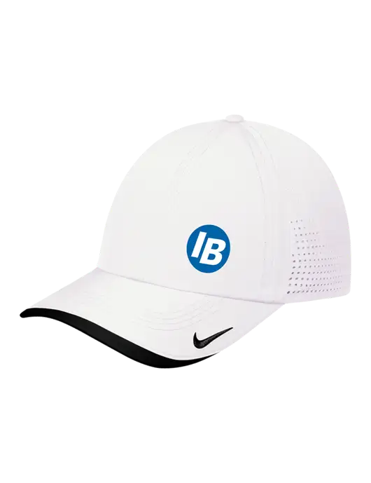 Nike White/Black Dri-FIT Perforated Performance Cap w/IB Dot Logo