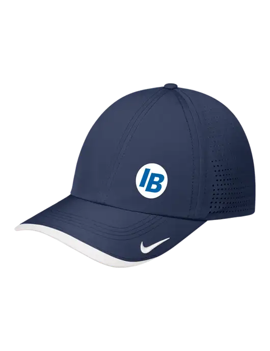 Nike Navy/White Dri-FIT Perforated Performance Cap w/IB Dot Logo