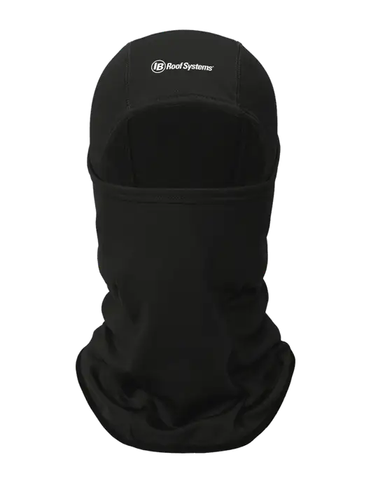 Black CornerStone Smooth Fleece Face Mask w/IB Roof Systems Logo