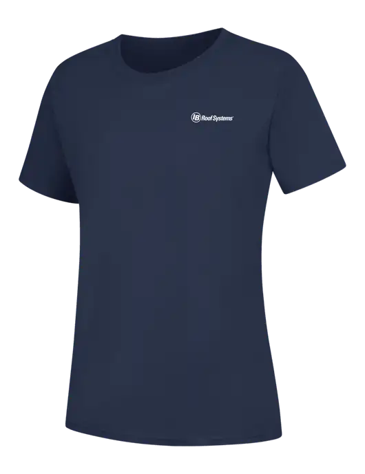 Womens Navy Core Blend Tee w/IB Roof Systems Logo
