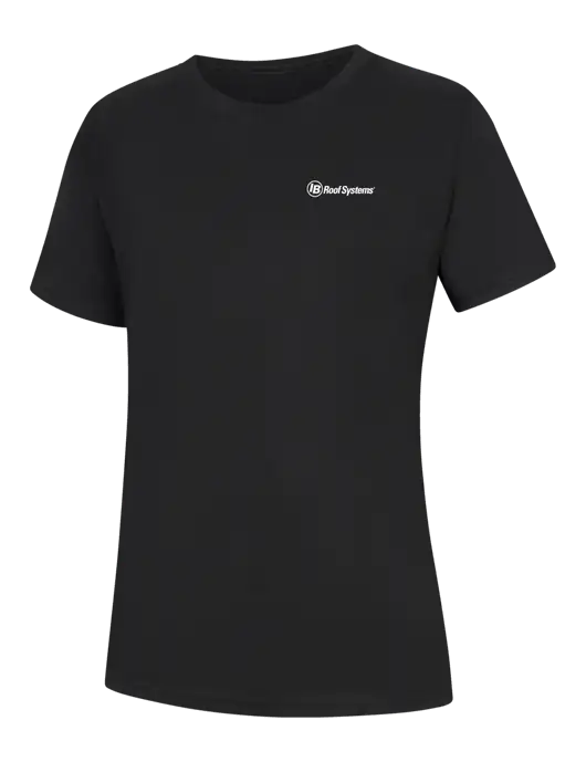 Womens Black Core Blend Tee w/IB Roof Systems Logo
