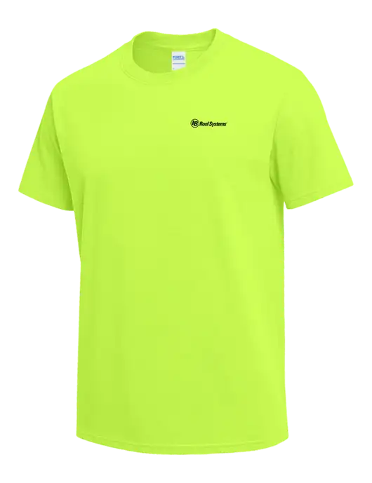 Safety Green Heavyweight 6.1 oz T-Shirt w/IB Roof Systems Logo