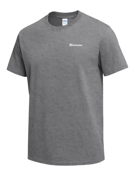 Medium Grey Heather Heavyweight 6.1 oz T-Shirt w/IB Roof Systems Logo
