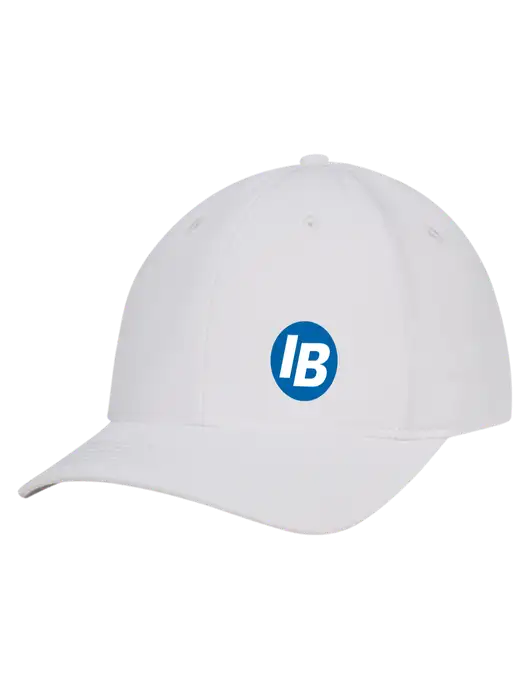 White Nylon Twill Performance Cap w/IB Dot Logo