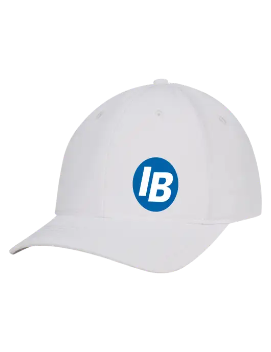 White Nylon Twill Performance Cap w/IB Dot Logo