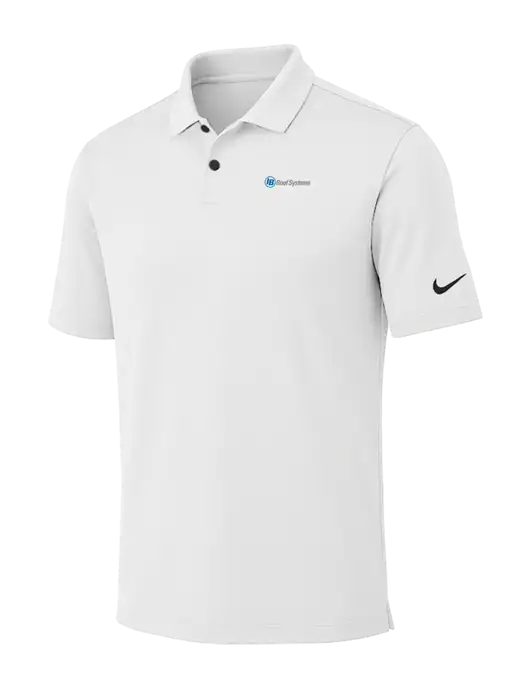 Nike White Dri-FIT Vapor Polo w/IB Roof Systems Logo