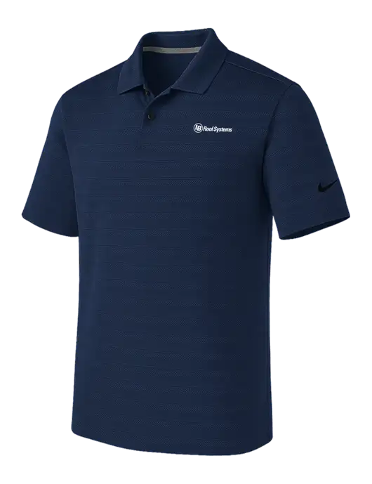 Nike Navy Dri-FIT Vapor Jacquard Polo w/IB Roof Systems Logo