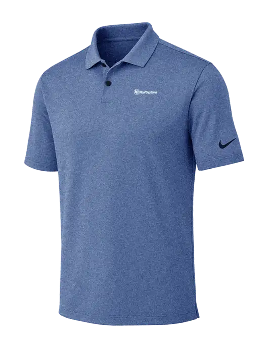 Nike Dark Royal Heather Dri-FIT Vapor Polo w/IB Roof Systems Logo