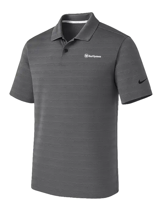 Nike Dark Medium Grey Dri-FIT Vapor Jacquard Polo w/IB Roof Systems Logo