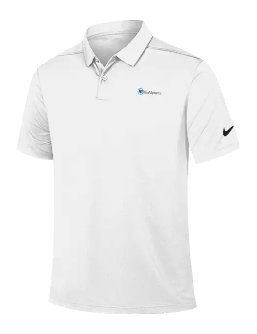Nike White Dry Essential Solid Polo w/IB Roof Systems Logo