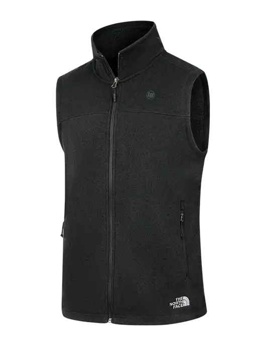 North Face Black Heather Sweater Fleece Vest  w/IB Dot Logo