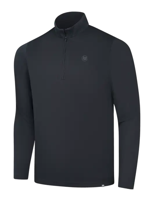 TravisMathew Black Coveside ¼-Zip w/IB Dot Logo