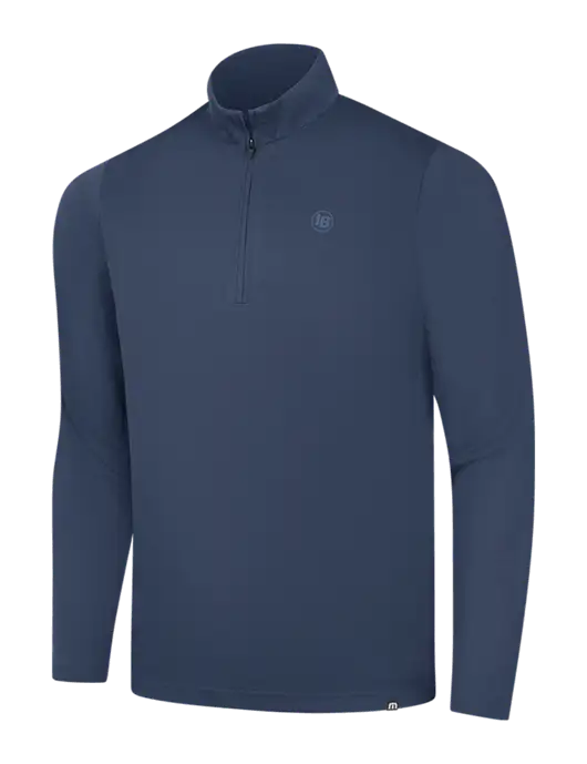 TravisMathew Navy Coveside ¼-Zip w/IB Dot Logo