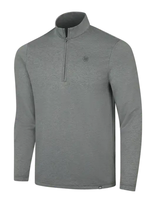 TravisMathew Dark Grey Heather Coveside ¼-Zip w/IB Dot Logo