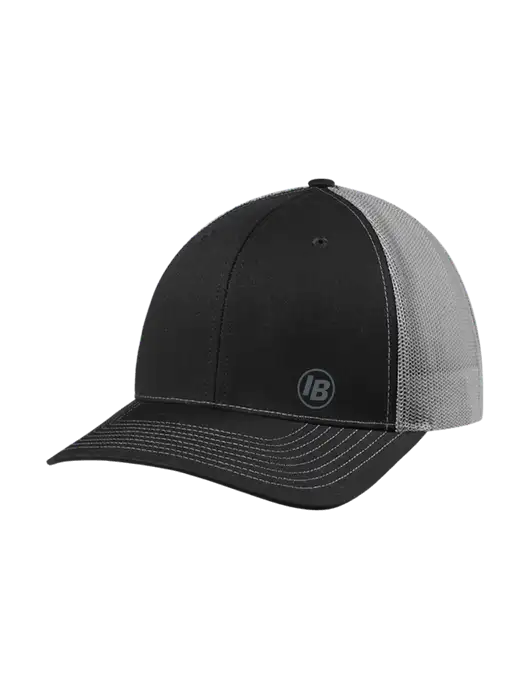 Richardson Adjustable Snapback Original 112 Trucker Cap Black w/Charcoal Mesh w/IB Dot Logo