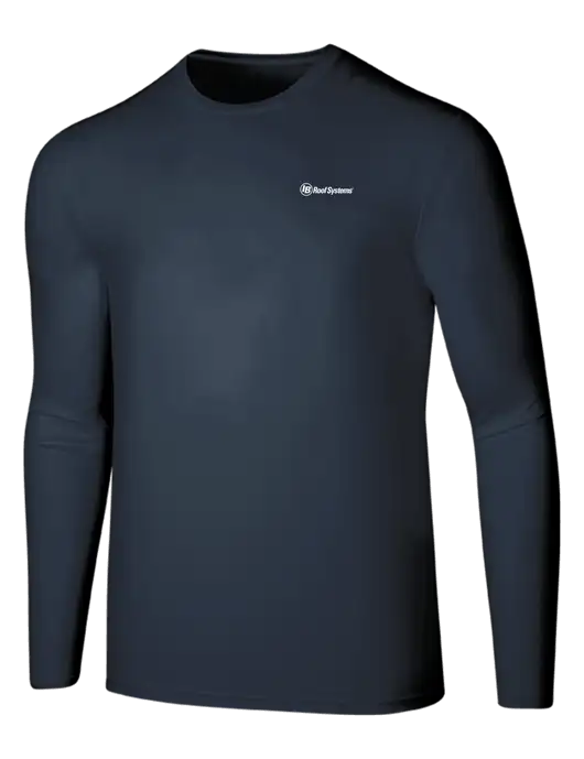 Seriously Soft Navy Long Sleeve T-Shirt w/IB Roof Systems Logo