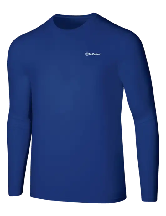 Seriously Soft Dark Royal Long Sleeve T-Shirt w/IB Roof Systems Logo