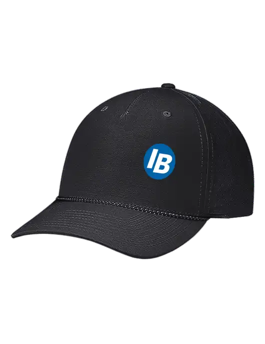 Richardson Laser Perf Performance Black/Black-Grey Rope Cap w/IB Dot Logo
